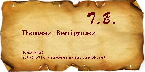 Thomasz Benignusz névjegykártya